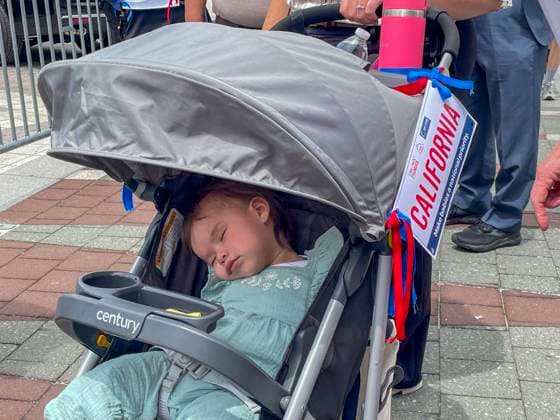 May 20, 2025, Washington, District Of Columbia, USA: A young child takes a nap following a morning of lobbying Congressional representatives to Ã’think babiesO and fund programs providing a strong start for the first three years of life. The annual Strolling Thunder rally, organized by the non-partisan Zero to Three policy group, brings families from all 50 states and DC to Washington to urge lawmakers to support policies prioritizing infants, toddlers and their families. Washington USA - ZUMAd155 20250520_znp_d155_023 Copyright: xSuexDorfmanx