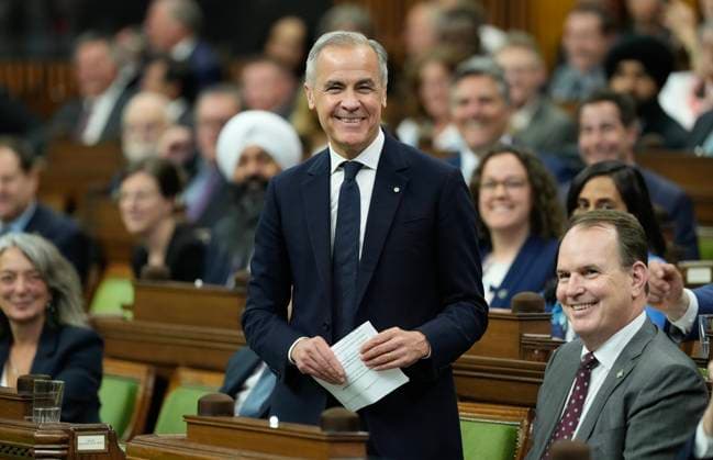 May 26, 2025, Ottawa, On, Canada: Prime Minister Mark Carney smiles as he rises for the first time in the House of Commons following the election of the Speaker on Monday, May 26, 2025 in Ottawa. Ottawa Canada  - ZUMAc35_ 20250526_zaf_c35_158 Copyright: xAdrianxWyldx