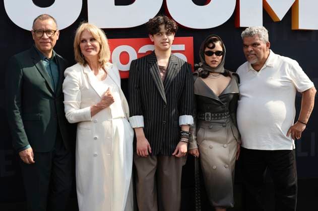 Fred Armisen, Joanna Lumley, Isaac Ordonez, Jenna Ortega und Luis Guzman beim Fan-Event Netflix Tudum 2025: The Live Event im Kia Forum. Inglewood, 31.05.2025