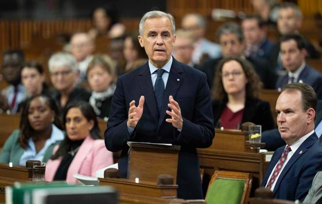 May 29, 2025, Ottawa, On, Canada: p>Prime Minister Mark Carney delivers his response to the Throne Speech in the House of Commons, Thursday, May 29, 2025 in Ottawa. Ottawa Canada  - ZUMAc35_ 20250529_zaf_c35_163 Copyright: xAdrianxWyldx