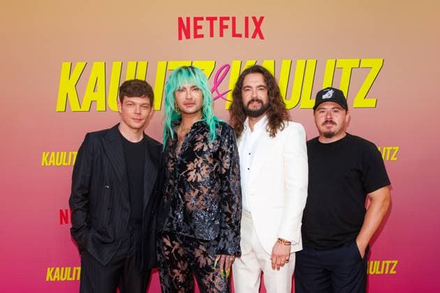 Bilder des Jahres 2025, Entertainment 06 Juni Entertainment Themen der Woche KW24 Entertainment Bilder des Tages Premiere - NETFLIX Kaulitz und Kaulitz Georg Listing, Bill Kaulitz, Tom Kaulitz und Gustav Schäfer bei bei der Premiere zur neuen Staffel der Netflix Doku Serie Kaulitz & Kaulitz im Delphi-Filmpalast am 12.06.2025 in Berlin Copyright: xEventpressxKochanx