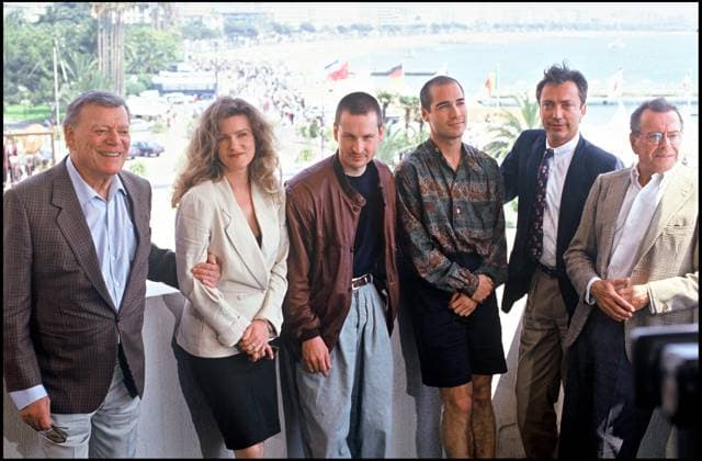 ARCHIVES - BARBARA SUKOWA, LARS VON TRIER, JEAN MARC BARR PRESENTENT EUROPA AU FESTIVAL DE CANNES EN 1991 Cannes France Copyright: xANGELI-RINDOFFx xBESTIMAGExANGELI-RINDOFFx xBESTIMAGEx