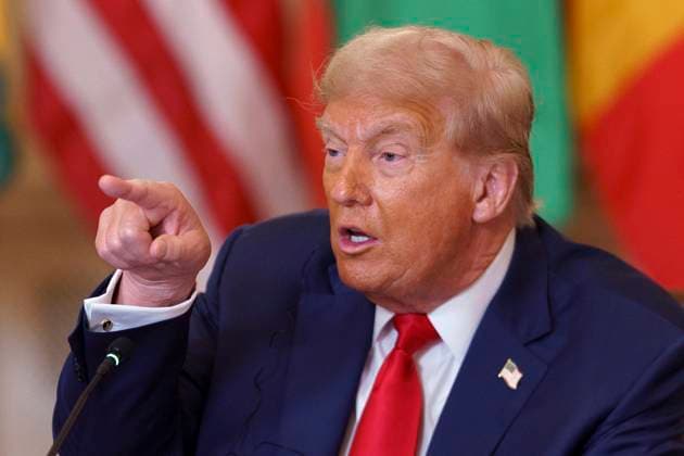 White House Coverage US President Donald Trump during a meeting with African leaders at the White House, Washington, DC, USA, 09 July 2025. President Trump is meeting with the leaders of Gabon, Guinea-Bissau, Liberia, Mauritania and Senegal at the White House to discuss trade. EPA WILL OLIVER POOL WASHINGTON DC United States  Copyright: xPool ABACAx