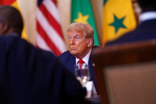 White House Coverage US President Donald Trump during a meeting with African leaders at the White House, Washington, DC, USA, 09 July 2025. President Trump is meeting with the leaders of Gabon, Guinea-Bissau, Liberia, Mauritania and Senegal at the White House to discuss trade. EPA WILL OLIVER POOL WASHINGTON DC United States  Copyright: xPool ABACAx