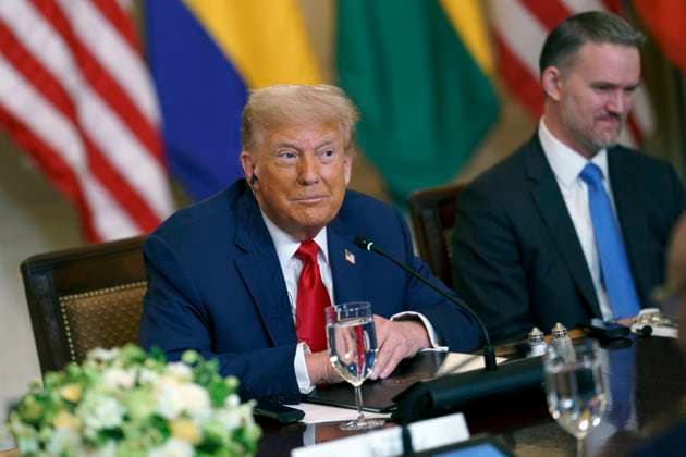 White House Coverage US President Donald Trump during a meeting with African leaders at the White House, Washington, DC, USA, 09 July 2025. President Trump is meeting with the leaders of Gabon, Guinea-Bissau, Liberia, Mauritania and Senegal at the White House to discuss trade. EPA WILL OLIVER POOL WASHINGTON DC United States  Copyright: xPool ABACAx