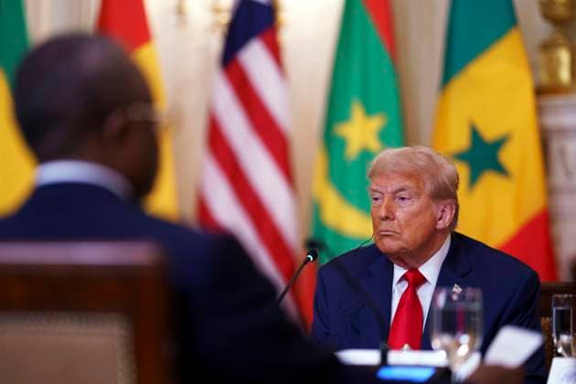 White House Coverage US President Donald Trump during a meeting with African leaders at the White House, Washington, DC, USA, 09 July 2025. President Trump is meeting with the leaders of Gabon, Guinea-Bissau, Liberia, Mauritania and Senegal at the White House to discuss trade. EPA WILL OLIVER POOL WASHINGTON DC United States  Copyright: xPool ABACAx