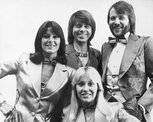 Popmusikgruppe ABBA 1972 - 1982 17. Februar 1978 - London, England, Vereinigtes Königreich - die erfolgreichste Popgruppe seit den Beatles, ABBA; ANNI FRID LYNGSTAD, BJÖRN ULVAEUS, ANNA FALTSKOG und BENNY ANDERSSON. London England United Kingdom
