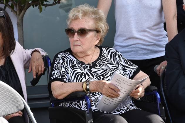 Inauguration de la rue Jacques et Bernadette Chirac, par la femme de l ancien président de la République, Bernadette Chirac (en fauteuil roulant) et sa fille Claude, à Brive-la-Gaillarde. Le 8 juin 2018 Former French First Lady Bernadette Chirac on a wheelchair on June 8, 2018 to inaugurate the avenue Jacques and Bernadette Chirac in Brive-la-Gaillarde, southwestern France. Brive-la-Gaillarde France Copyright: xAGENCEx xBESTIMAGExAGENCEx xBESTIMAGEx