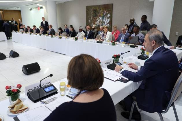 Turkish Foreign Minister Hakan Fidan in New York NEW YORK, UNITED STATES - SEPTEMBER 26: Turkish Foreign Minister Hakan Fidan attends the 14th Ministerial Meeting of the United Nations (UN) Mediation Friends Group at the Turkevi Center in New York, United States on September 26, 2024. New York United States. Editorial use only. Please get in touch for any other usage.  Copyright: x2025xAnadoluxArdaxKücükkayax