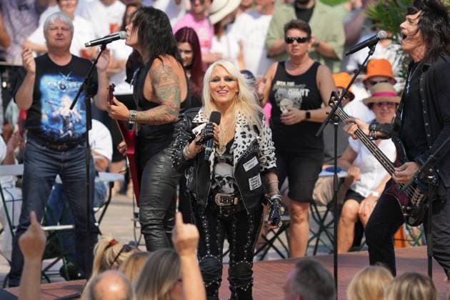 ZDF-Fernsehgarten 2025. Doro Pesch im ZDF Fernsehgarten - Motto Miami Vibes am 17.08.2025 in Mainz. Mainz ZDF Fernsehgarten Rheinland-Pfalz
