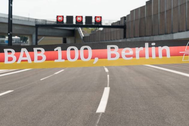 27.08.2025,Berlin,Freigabe des 16. Bauabschnitts der A100,Anschlussstelle Treptower Park