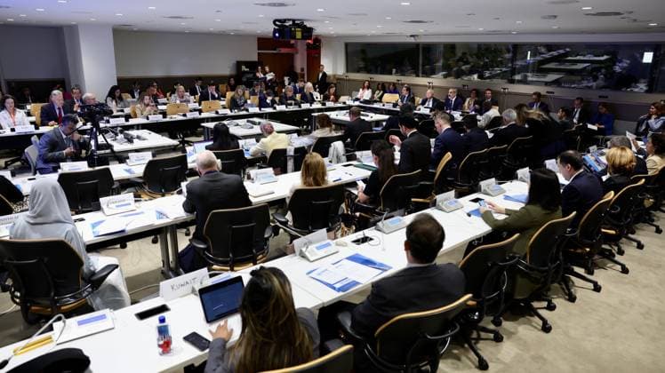 Turkish Foreign Minister Hakan Fidan in New York NEW YORK, UNITED STATES - SEPTEMBER 21: (----EDITORIAL USE ONLY - MANDATORY CREDIT - TURKISH FOREIGN MINISTRY MUSTAFA AYGUN HANDOUT - NO MARKETING NO ADVERTISING CAMPAIGNS - DISTRIBUTED AS A SERVICE TO CLIENTS----) A general view of the United Nations Alliance of Civilizations Friends Group Foreign Ministers Meeting held within the 78th UN General Assembly in New York, United States on September 21, 2023. Turkish Foreign Minister Hakan Fidan also attended the meeting. New York United States. Editorial use only. Please get in touch for any other usage.  Copyright: x2025xAnadoluxTURxForeignxMinistry xMustafaxAygunx