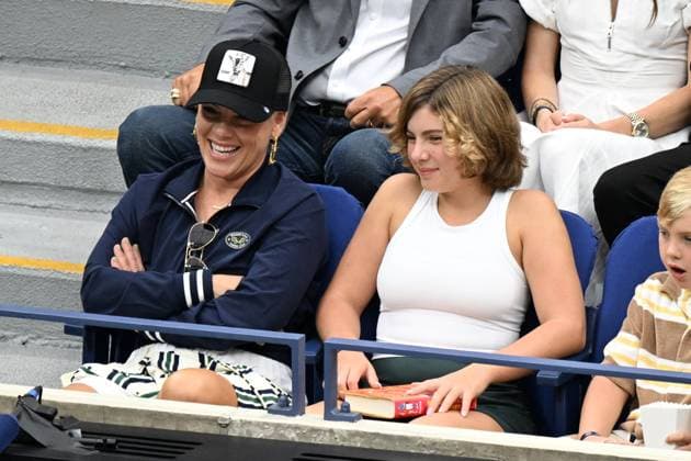 FLUSHING NY- SEPTEMBER 07: Pink is seen watching Carlos Alcaraz of Spain Vs Jannik Sinner of Italy during the Men s Finals during the finals at the US Open On Arthur Ashe Stadium at the USTA Billie Jean King National Tennis Center on September 7, 2025 in Flushing Queens. Copyright: xmpi04x