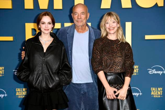 Emilia Schüle, Heiner Lauterbach und Heike Makatsch bei der Premiere der Disney+ Serie Call My Agent Berlin im Colosseum Kino. Berlin, 08.09.2025