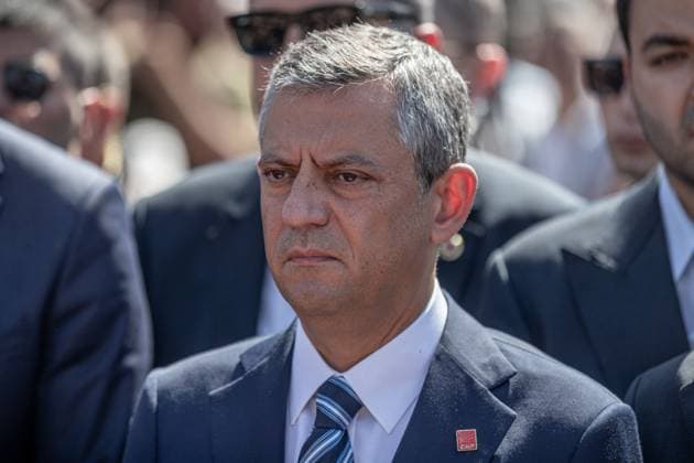 September 9, 2025, Stanbul, Turkey: CHP Chairman Özgür Özel during the event. The Istanbul 45th Civil Court of First Instance, in a decision taken on 2nd September, annulled the Republican People s Party (CHP) Istanbul 38th Ordinary Provincial Congress which was held on 8th October 2023. Subsequently, a trustee was appointed to the Istanbul Provincial Organisation, and former CHP Deputy Chairman Gürsel Tekin, was appointed as provincial chairman by court order, replacing the current provincial chairman Özgür Çelik. The CHP laid a wreath at Taksim Square to mark the 102nd anniversary of its founding. CHP General Chairman Özgür Özel and the dismissed CHP Istanbul Provincial Chairman Özgür Çelik attended the event, where it was st - ZUMAs197 20250909_aaa_s197_064 Copyright: xTunahanxTurhanx