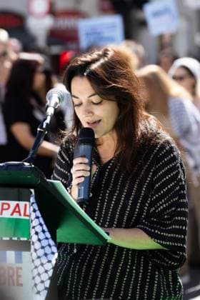 September 15, 2025, Madrid, Madrid, Spain: Spanish figures from the arts and entertainment world read the names of the more than 18,000 Palestinian children killed by Israeli attacks in Gaza at Puerta del Sol..The reading was organized by NGOs such as Medicos del Mundo and Missing Children. Madrid Spain - ZUMAl221 20250915_zip_l221_024 Copyright: xIgnacioxLopezxIsasmendix