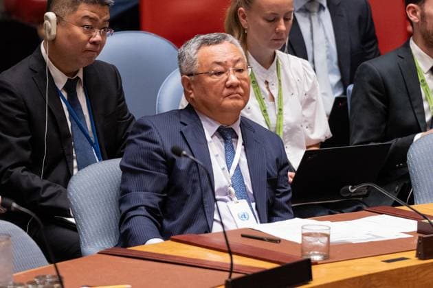 September 19, 2025, Bronx, New York, USA: Ambassador Fu Cong of China attends Security Council meeting on Non-proliferation as Council voted on draft resolution to maintain the suspension of sanctions on Iran at UN headquarters in New York, NY on September 19, 2025. The resolution received 4 votes in favor, 9 against and abstentions and was not adopted. Bronx USA - ZUMAr339 20250919_znp_r339_037 Copyright: xLevxRadinx
