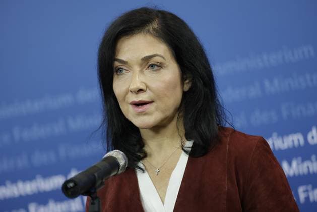 Bundeswirtschaftsministerin Katherina Reiche, Deutschland, Berlin, Auftaktstatement von Bundesfinanzminister Lars Klingbeil, Bundeswirtschaftsministerin Katherina Reiche, Bundesarbeitsministerin Bärbel Bas, der Vorsitzenden des Deutschen Gewerkschaftsbundes, Yasmin Fahimi, und dem 2. Vorsitzenden der IG Metall, Jürgen Kerner, Thema:Stahlgespräch mit Betriebsräten und Gewerkschaften