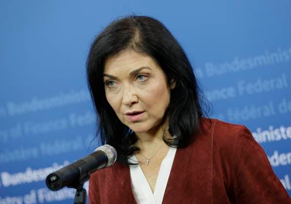 Bundeswirtschaftsministerin Katherina Reiche, Deutschland, Berlin, Auftaktstatement von Bundesfinanzminister Lars Klingbeil, Bundeswirtschaftsministerin Katherina Reiche, Bundesarbeitsministerin Bärbel Bas, der Vorsitzenden des Deutschen Gewerkschaftsbundes, Yasmin Fahimi, und dem 2. Vorsitzenden der IG Metall, Jürgen Kerner, Thema:Stahlgespräch mit Betriebsräten und Gewerkschaften