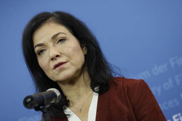 Bundeswirtschaftsministerin Katherina Reiche, Deutschland, Berlin, Auftaktstatement von Bundesfinanzminister Lars Klingbeil, Bundeswirtschaftsministerin Katherina Reiche, Bundesarbeitsministerin Bärbel Bas, der Vorsitzenden des Deutschen Gewerkschaftsbundes, Yasmin Fahimi, und dem 2. Vorsitzenden der IG Metall, Jürgen Kerner, Thema:Stahlgespräch mit Betriebsräten und Gewerkschaften