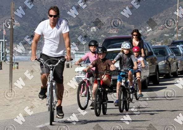 Rande Gerber, Presley Gerber, Kaia Gerber and Cindy Crawford Cindy Crawford on a family bicycle ride in Malibu Los Angeles, California - 14.11.09 * MAN CHARGED OVER CRAWFORD AND GERBER EXTORTION PLOT Cops in the U.S. have launched an international manhunt after charging a suspect over an attempt to extort $100,000 (Â£62,500) from CINDY CRAWFORD and her husband RANDE GERBER. Gerber paid Edis Kayalar, the acquaintance of a former nanny, $1,000 (Â£625) to keep a controversial snap of their young daughter bound to a chair in revealing clothing away from the media and internet. But Kayalar threatened to sell the picture to the press for $500,000 (Â£312,500) before he was deported to his native Germany in September (09). He continued his threa WENN 5386037.jpg