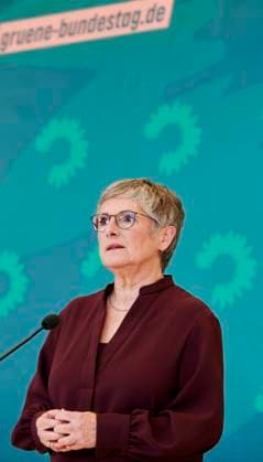 Britta Haßelmann EUR, Deutschland, Berlin, 07.10.2025: Pressestatement von Britta Haßelmann Vorsitzende der Bundestagsfraktion B90 Die Grünen im Bundestag.