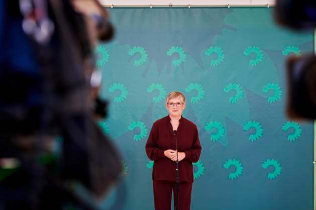 Britta Haßelmann EUR, Deutschland, Berlin, 07.10.2025: Pressestatement von Britta Haßelmann Vorsitzende der Bundestagsfraktion B90 Die Grünen im Bundestag.