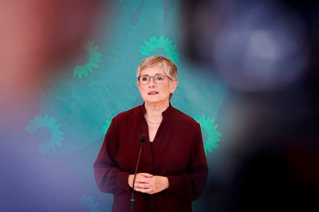 Britta Haßelmann EUR, Deutschland, Berlin, 07.10.2025: Pressestatement von Britta Haßelmann Vorsitzende der Bundestagsfraktion B90 Die Grünen im Bundestag.