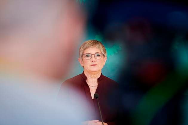 Britta Haßelmann EUR, Deutschland, Berlin, 07.10.2025: Pressestatement von Britta Haßelmann Vorsitzende der Bundestagsfraktion B90 Die Grünen im Bundestag.