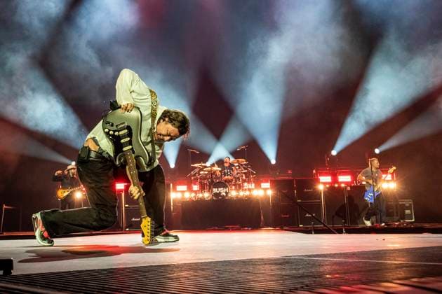 Entertainment Themen der Woche KW43 Corey Britz, Gavin Rossdale, Nik Hughes und Chris Traynor von Bush live bei einem Konzert in der ZAG Arena. Hannover, 21.10.2025
