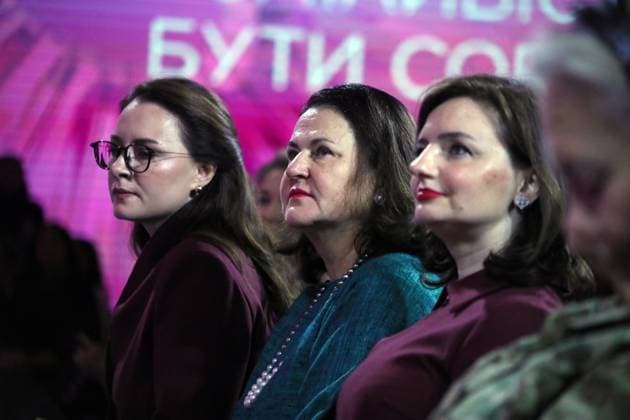Ambassador of the European Union to Ukraine Katarina Mathernova (C) attends the Ukrainian Women’s Congress 2025, held this year under the slogan The Courage to Be Yourself, Kyiv, Ukraine, on October 23, 2025 (Photo by Yuliia Ovsiannikova Ukrinform) Ukrainian Women’s Congress 2025 held in Kyiv  Copyright: xYuliiaxOvsiannikovax