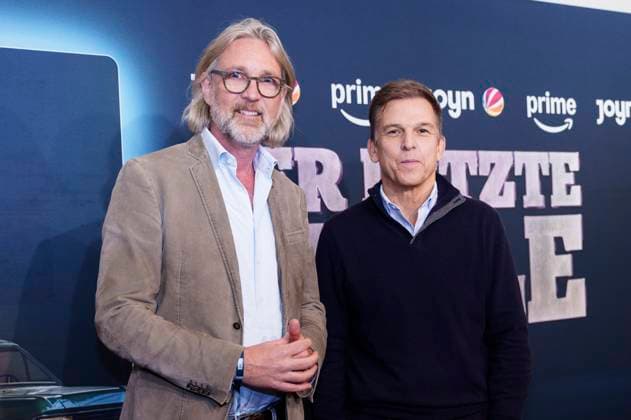 Marc Rasmus und Christoph Schneider bei der Premiere der Prime Video SAT.1-Serie Der letze Bulle im Gloria Palast. München, 27.10.2025