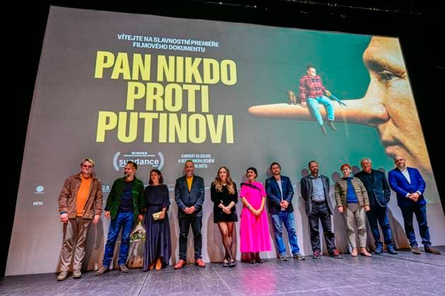 The premiere of the Danish-Czech documentary Mr Nobody Against Putin by director David Borenstein and co-director and lead actor Pavel Pasha Talankin (left) took place in Archa+, Prague, Czech Republic, November 2nd, 2025. (CTKxPhoto VitxSimanek) CTKPhotoP2025110207124  CTKPhotoP2025110207124