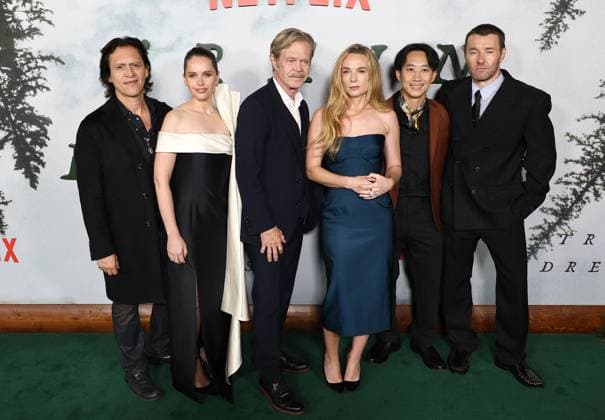 Premiere Of Netflix s Train Dreams Clifton Collins Jr., Felicity Jones, William H. Macy, Kerry Condon, Alfred Hsing and Joel Edgerton arrive at the Premiere Of Netflix s Train Dreams held at The Egyptian Theatre Hollywood in Hollywood, Los Angeles, California, United States. The Egyptian Theatre Hollywood, Hollywood, Los Angeles, California, USA California United States  Copyright: xImagexPressxAgencyx originalFilename: collin-premiere251104_npC8y.jpg