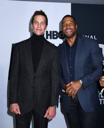 November 3, 2025, New York, Ny, United States: Tom Brady and Michael Strahan attend the New York Premiere Screening of Alex vs ARod . Held at the DGA Theater in New York. November 3, 2025. New York United States - ZUMAp281 20251103_zea_p281_035 Copyright: xPhotoxImagexPressx