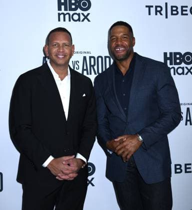 November 3, 2025, New York, Ny, United States: Alex Rodriguez and Michael Strahan attend the New York Premiere Screening of Alex vs ARod . Held at the DGA Theater in New York. November 3, 2025. New York United States - ZUMAp281 20251103_zea_p281_042 Copyright: xPhotoxImagexPressx