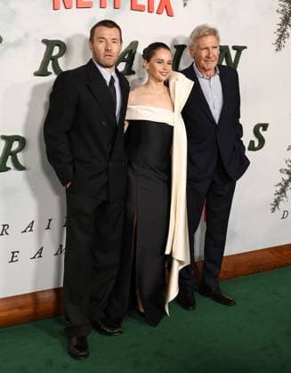 Premiere Of Netflix s Train Dreams HOLLYWOOD, LOS ANGELES, CALIFORNIA, USA - NOVEMBER 03: Joel Edgerton, Felicity Jones and Harrison Ford arrive at the Premiere Of Netflix s Train Dreams held at The Egyptian Theatre Hollywood on November 3, 2025 in Hollywood, Los Angeles, California, United States., Credit:Juan Pablo Rico Avalon United States, California, Hollywood, The Egyptian Theatre Hollywood Copyright: xJuanxPabloxRicox xAvalonx 1050185870