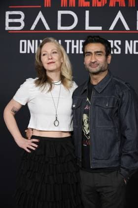 November 3, 2025, Los Angeles, California, USA: Emily V. Gordon, Kumail Nanjiani at the World Premiere of 20th Century Studios Predator: Badlands at the TCL Chinese Theatre IMAX Los Angeles USA - ZUMAg107 20251103_zep_g107_053 Copyright: xNinaxPrommerx