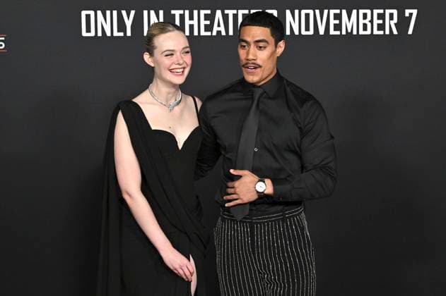Elle Fanning und Dimitrius Schuster-Koloamatangi bei der Premiere des Kinofilms Predator: Badlands im TCL Chinese Theater. Los Angeles, 03.11.2025
