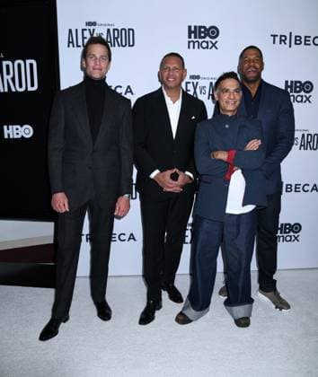 November 3, 2025, New York, Ny, United States: Tom Brady, Alex Rodriguez, Gotham Chopra and Michael Strahan attend the New York Premiere Screening of Alex vs ARod . Held at the DGA Theater in New York. November 3, 2025. New York United States - ZUMAp281 20251103_zea_p281_060 Copyright: xPhotoxImagexPressx