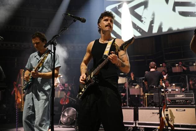 King Gizzard & the Lizard Wizard performing at Royal Albert Hall LONDON, ENGLAND - NOVEMBER 04: Stu Mackenzie and Joey Walker of ˜King Gizzard & the Lizard Wizard™ performing at Royal Albert Hall on November 04, 2025 in London, England. CAP MAR MAR Great Britain Copyright: xMartinxHarris CapitalxPicturesx