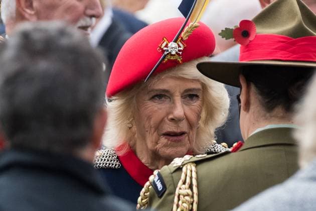 November 6, 2025, London, England, United Kingdom: British QUEEN CAMILLA visits Field of Remembrance in the grounds of Westminster Abbey where wooden crosses are planted each year in November to commemorate those who have lost their lives serving in the Armed Forces. London United Kingdom - ZUMAs371 20251106_zip_s371_035 Copyright: xWiktorxSzymanowiczx