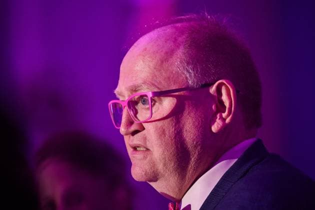 November 6, 2025, Toronto, On, Canada: Human rights advocate Douglas Elliott speaks at the 2025 PTP Pink Awards in Toronto, on Thursday, Nov. 6, 2025. Toronto Canada  - ZUMAc35_ 20251106_zaf_c35_232 Copyright: xSammyxKoganx