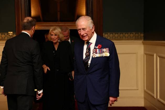 . 08 11 2025. London, United Kingdom. King Charles III, Queen Camilla, Kate Middleton, the Princess of Wales and Prince George at the Royal British Legion Festival of Remembrance at the Royal Albert Hall in London.  xPoolx xi-Imagesx IIM-26363-0003