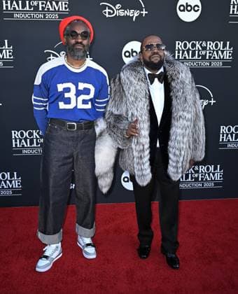 2025 Rock & Roll Hall of Fame Induction Ceremony Andre 3000 and Big Boi of OutKast arriving to the 2025 Rock & Roll Hall of Fame Induction Ceremony held at the Peacock Theater on November 8, 2025 in Los Angeles, Ca. Los Angeles Peacock Theater California USA Copyright: xStarbuck AFF-USA.COMx