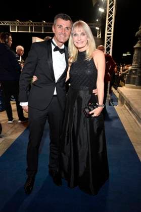 Michael Köllner mit Partnerin Petra Freitag beim 43. Deutschen SportpresseBall 2025 in der Alten Oper. Frankfurt, 08.11.2025