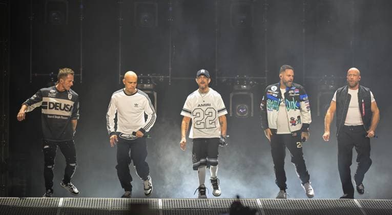 FIVE Perform At Utilita Arena Birmingham, o9-11-2025 Members of 1990 s boyband Five (Scott Robinson, Abz Love, Sean Conlon, Jason J Brown and Ritchie Neville ) perform for the first time in 25 years onstage at Utilita Arena Birmingham, Credit:Jules Annan Avalon  Copyright: xJulesxAnnanx xAvalonx 1051529274