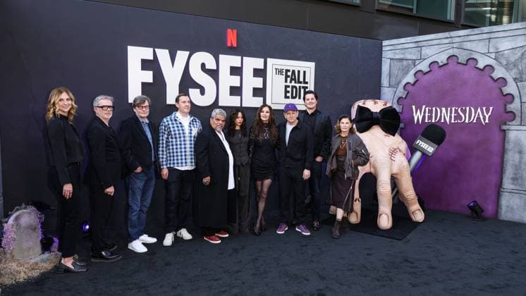 RECORD DATE NOT STATED Netflix FYSEE: The Fall Edit - Wednesday Season 2 FYC Event HOLLYWOOD, LOS ANGELES, CALIFORNIA, USA - NOVEMBER 09: Jen Malone, Mark Scruton, Tom Turnbull, Miles Millar, Luis Guzman, Jenna Ortega, Catherine Zeta-Jones, Alfred Gough, Chris Bacon and Colleen Atwood arrive at the Netflix FYSEE: The Fall Edit - Wednesday Season 2 FYC (For Your Consideration) Event held at the Netflix Tudum Theater on November 9, 2025 in Hollywood, Los Angeles, California, United States., Credit:Xavier Collin Avalon United States, California, Hollywood, Netflix Tudum Theater  Copyright: xXavierxCollinx xAvalonx 1051629133