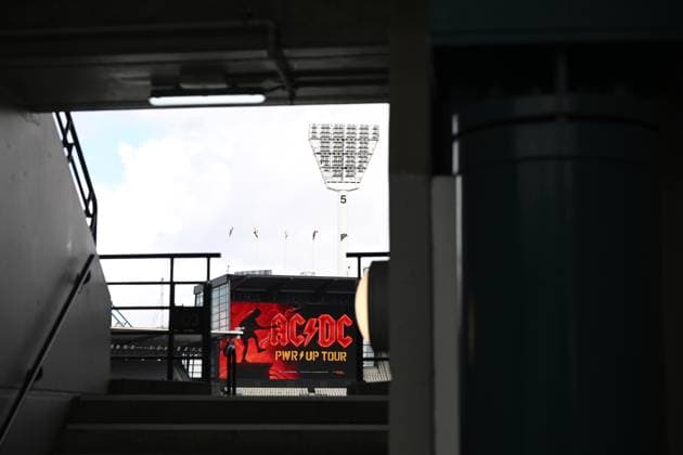 ACDC CONCERT STAGING, A general view of staging ahead of a concert by Australian rock band AC DC at the MCG, in Melbourne, Tuesday, November 11, 2025. ( NO ARCHIVING MELBOURNE VICTORIA AUSTRALIA  Copyright: xJOELxCARRETTx 20251111185955773104