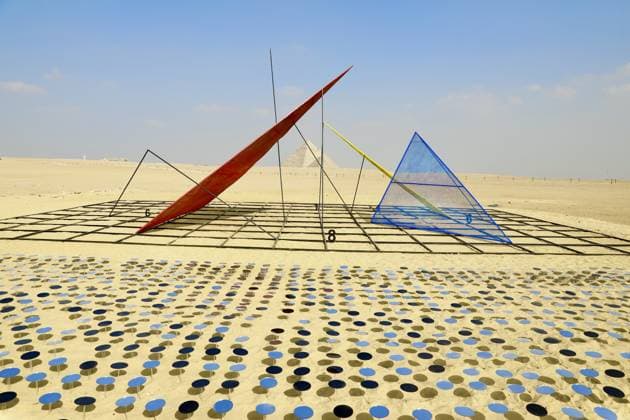 Contemporary Art Exhibition in Giza Pyramids GIZA, EGYPT - NOVEMBER 11: A view from the Forever Is Now contemporary art exhibition held near the Pyramids of Giza in Egypt on November 11, 2025. Featuring artists from different countries, the exhibition will continue to welcome visitors until December 6. Fareed Kotb Anadolu Giza Egypt. Editorial use only. Please get in touch for any other usage.  Copyright: x2025xAnadoluxFareedxKotbx